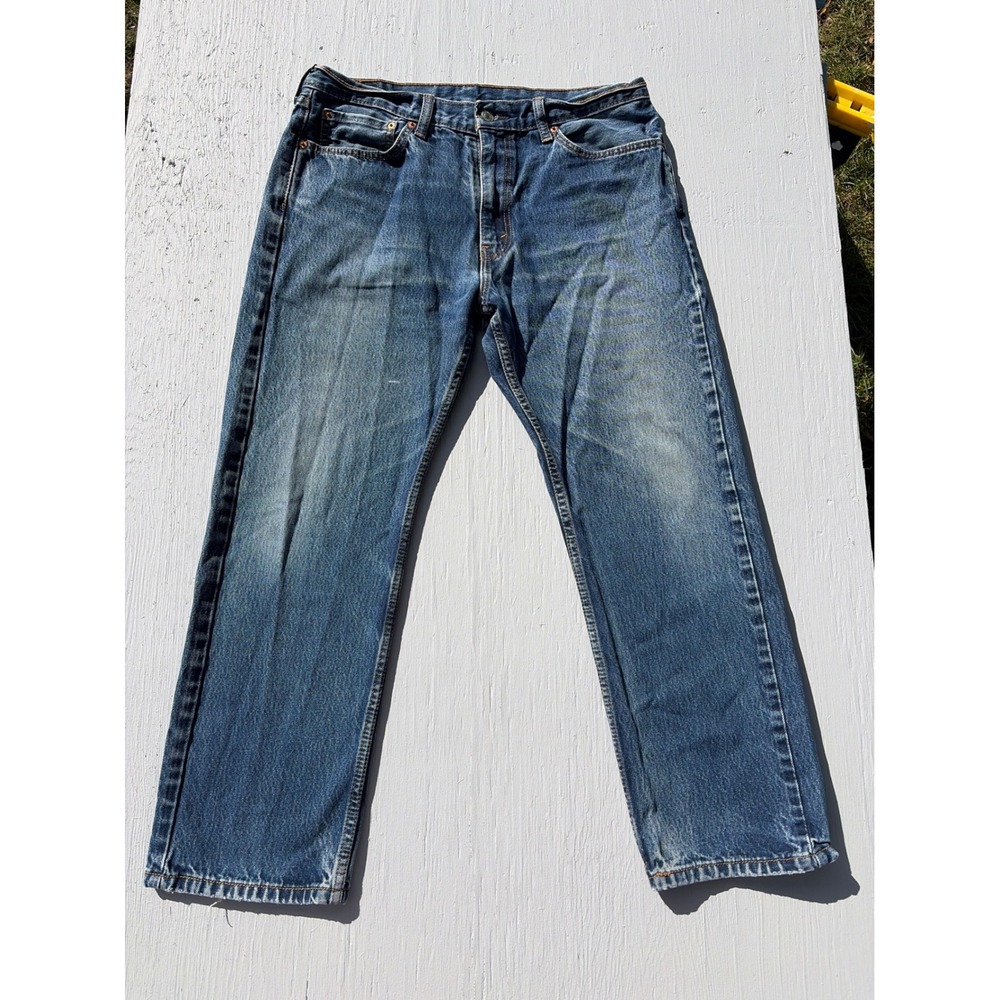 Levis 505 Regular Fit Straight Leg Jeans Blue Denim Mens W36 L30 00505-0216